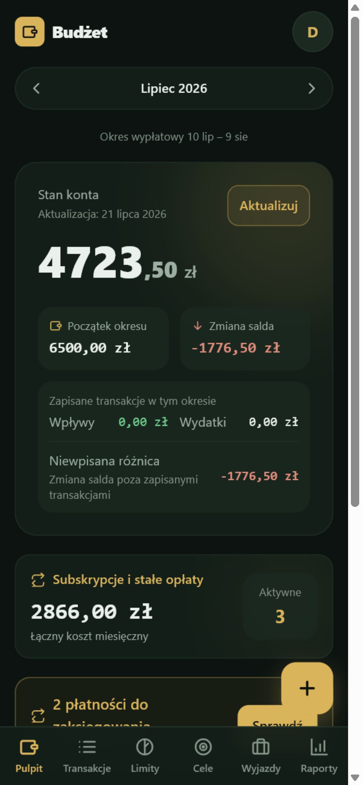 Pulpit budżetu na telefonie