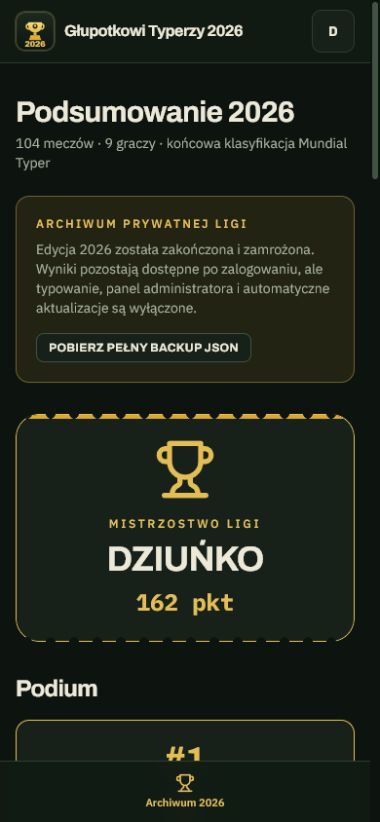 Mobilne podsumowanie ligi Typer NVM
